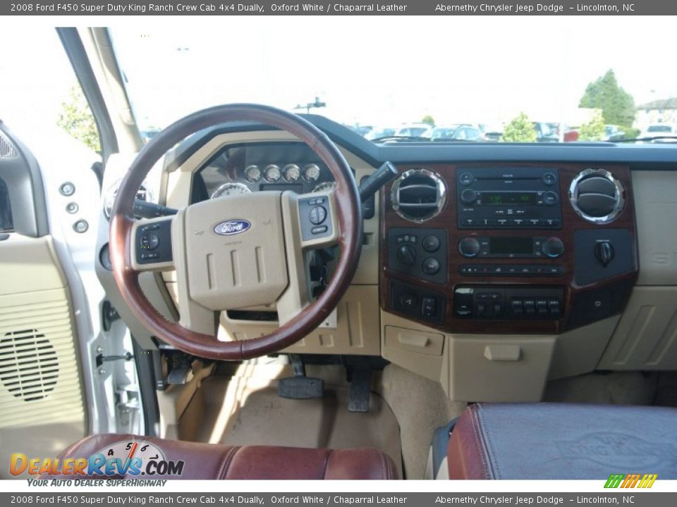 2008 Ford F450 Super Duty King Ranch Crew Cab 4x4 Dually Oxford White / Chaparral Leather Photo #20