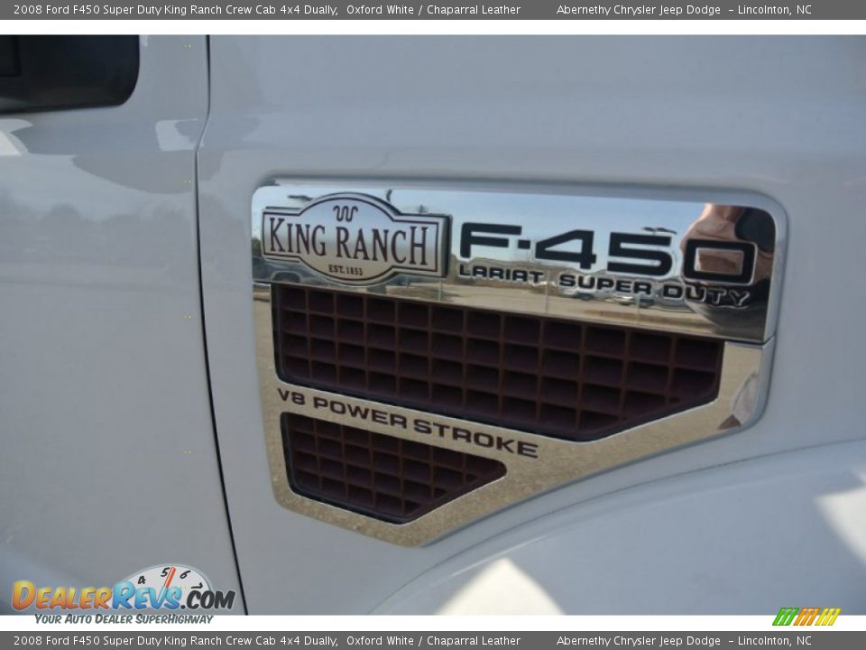 2008 Ford F450 Super Duty King Ranch Crew Cab 4x4 Dually Oxford White / Chaparral Leather Photo #25
