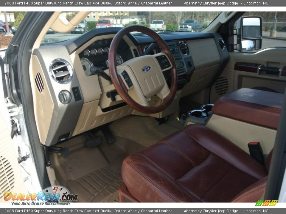 2008 Ford F450 Super Duty King Ranch Crew Cab 4x4 Dually Oxford White / Chaparral Leather Photo #29