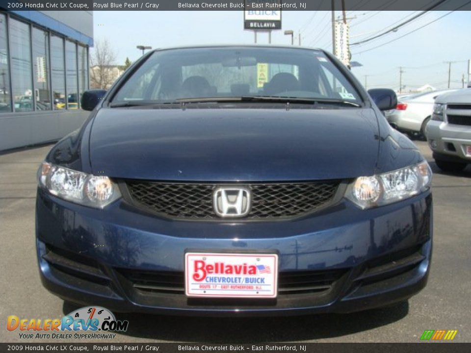 2009 Honda Civic LX Coupe Royal Blue Pearl / Gray Photo #2