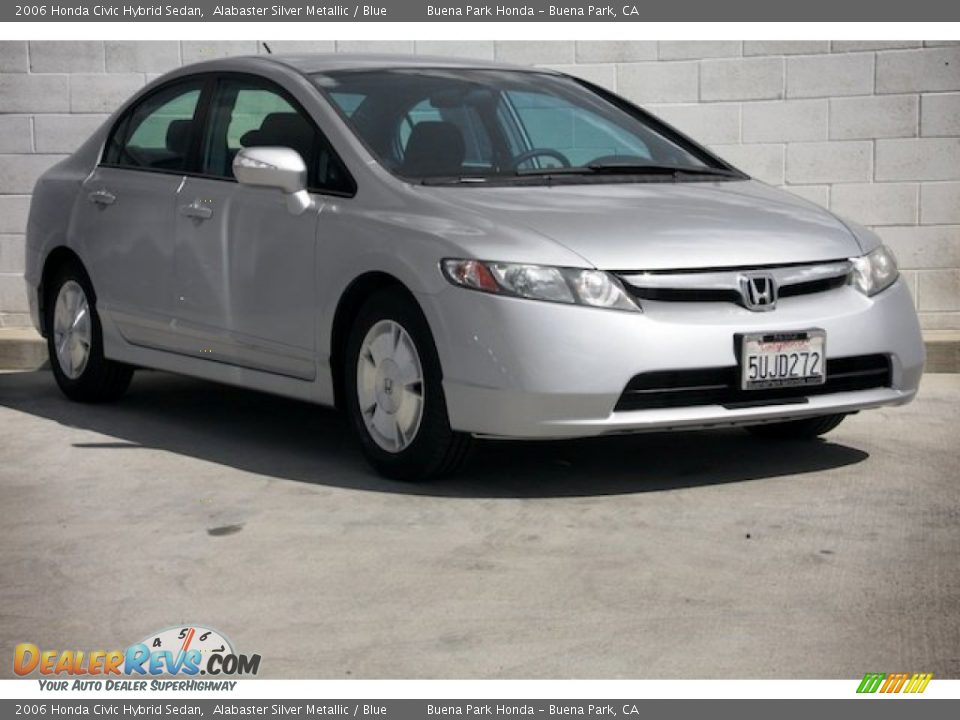 2006 Honda Civic Hybrid Sedan Alabaster Silver Metallic / Blue Photo #1