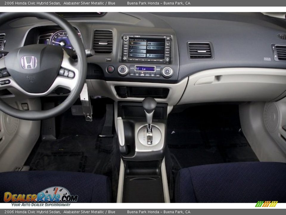 2006 Honda Civic Hybrid Sedan Alabaster Silver Metallic / Blue Photo #5