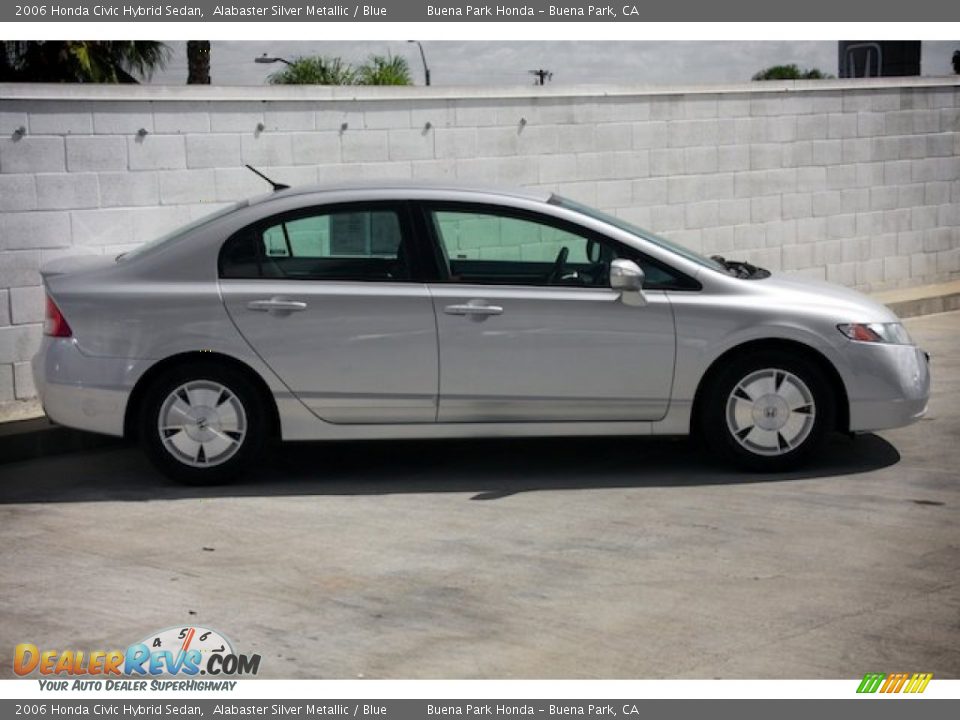 2006 Honda Civic Hybrid Sedan Alabaster Silver Metallic / Blue Photo #9