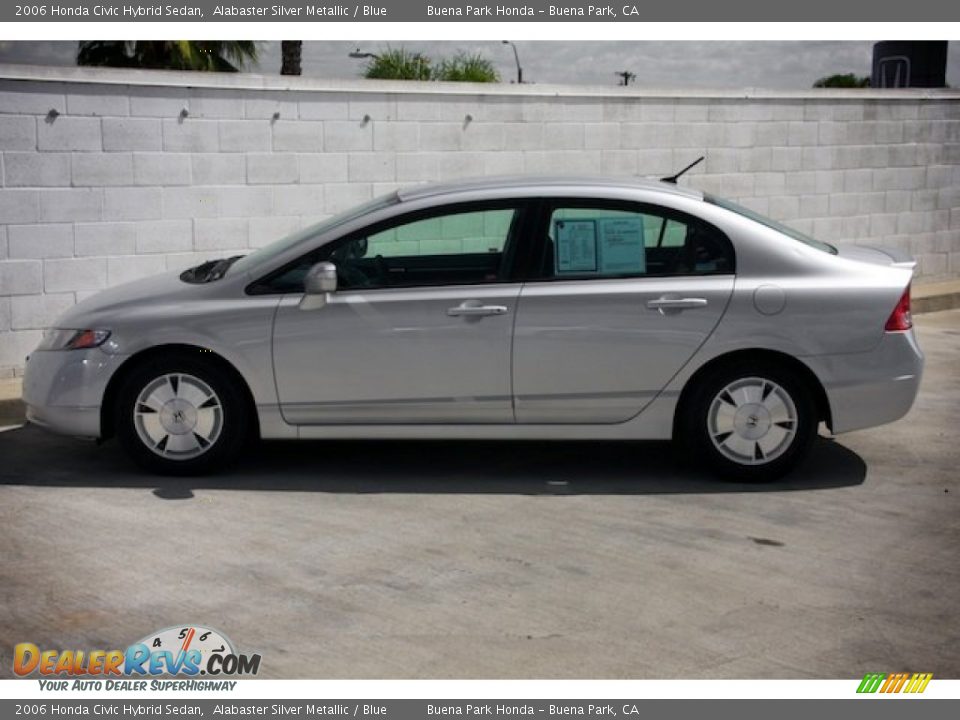 2006 Honda Civic Hybrid Sedan Alabaster Silver Metallic / Blue Photo #10