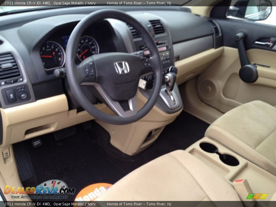 2011 Honda CR-V EX 4WD Opal Sage Metallic / Ivory Photo #14