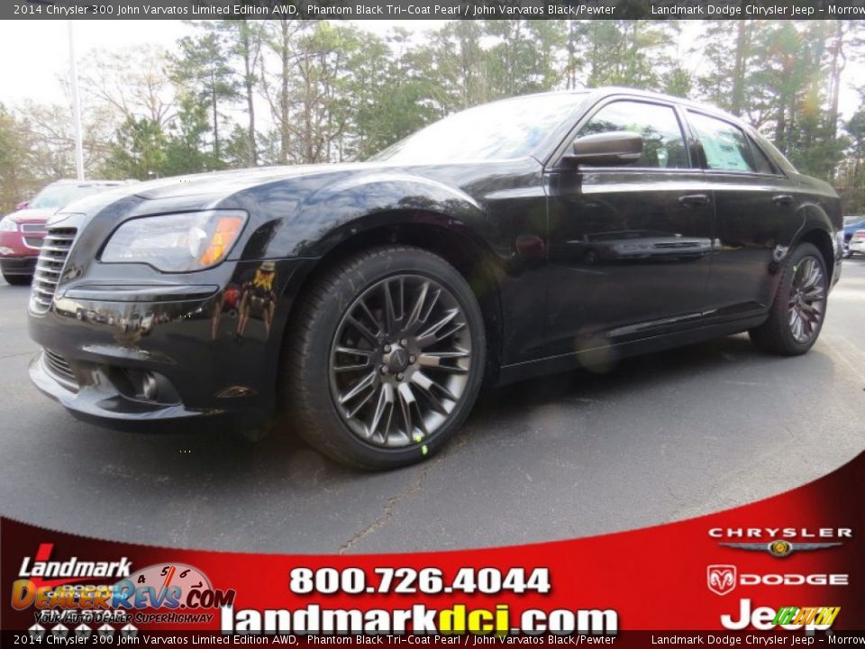2014 Chrysler 300 John Varvatos Limited Edition AWD Phantom Black Tri-Coat Pearl / John Varvatos Black/Pewter Photo #1