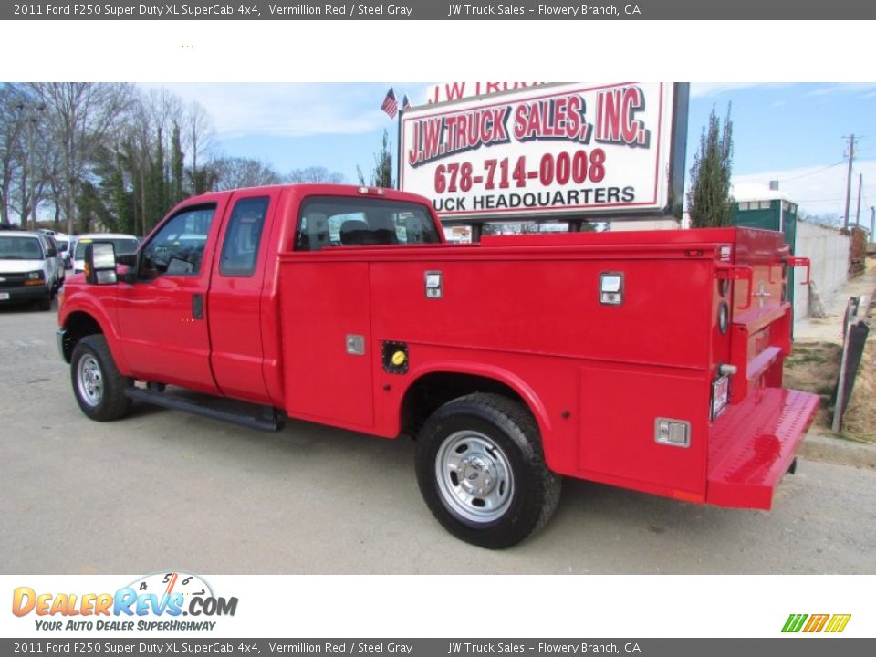 2011 Ford F250 Super Duty XL SuperCab 4x4 Vermillion Red / Steel Gray Photo #5