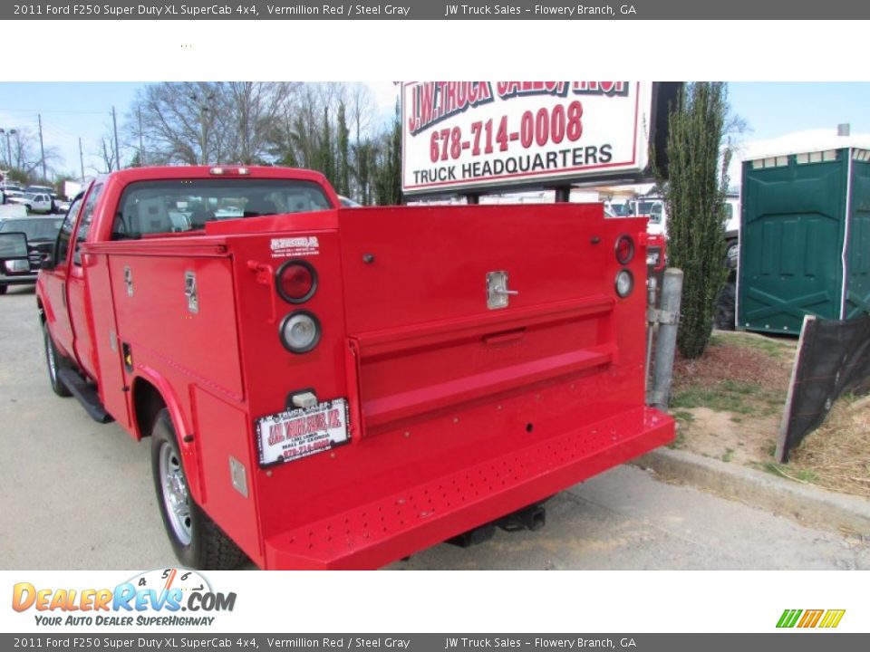 2011 Ford F250 Super Duty XL SuperCab 4x4 Vermillion Red / Steel Gray Photo #6
