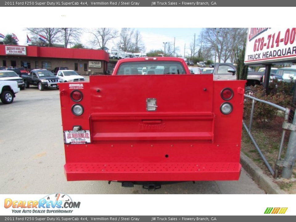 2011 Ford F250 Super Duty XL SuperCab 4x4 Vermillion Red / Steel Gray Photo #7