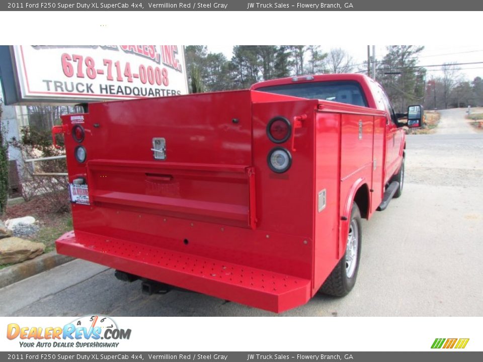 2011 Ford F250 Super Duty XL SuperCab 4x4 Vermillion Red / Steel Gray Photo #8