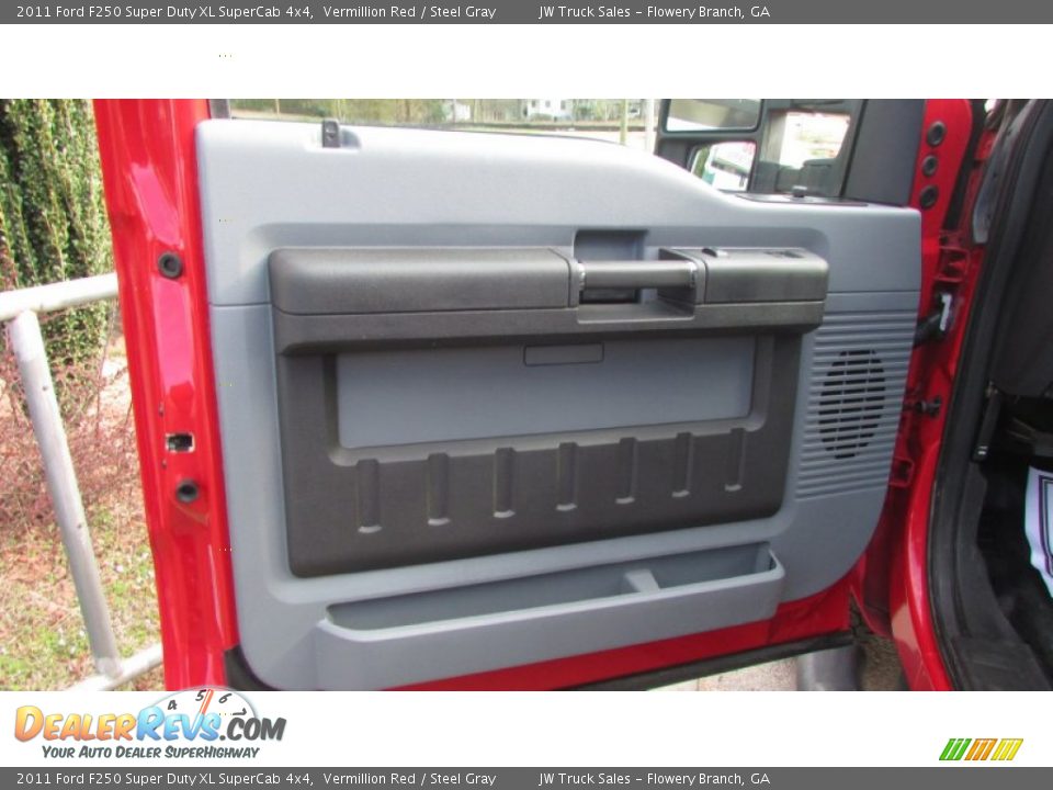 2011 Ford F250 Super Duty XL SuperCab 4x4 Vermillion Red / Steel Gray Photo #14