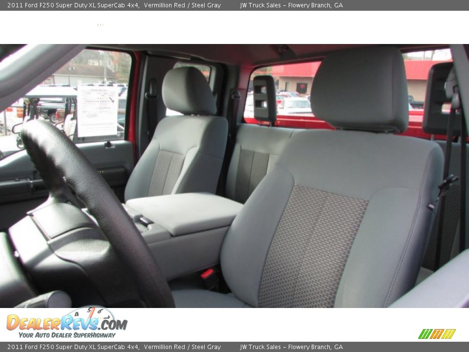 2011 Ford F250 Super Duty XL SuperCab 4x4 Vermillion Red / Steel Gray Photo #18