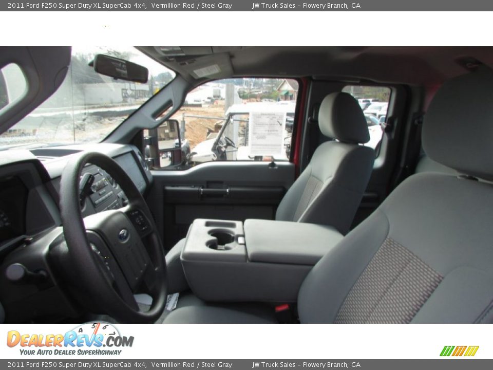 2011 Ford F250 Super Duty XL SuperCab 4x4 Vermillion Red / Steel Gray Photo #19