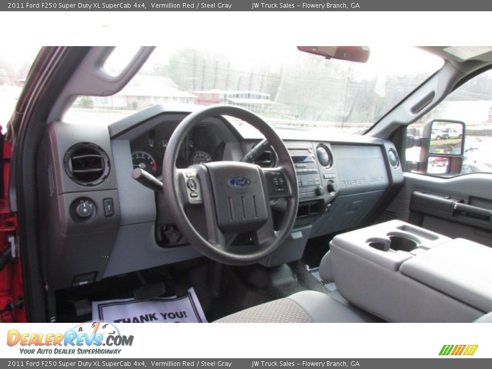 2011 Ford F250 Super Duty XL SuperCab 4x4 Vermillion Red / Steel Gray Photo #20