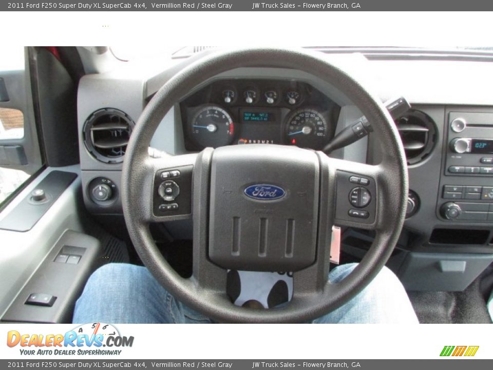 2011 Ford F250 Super Duty XL SuperCab 4x4 Vermillion Red / Steel Gray Photo #22