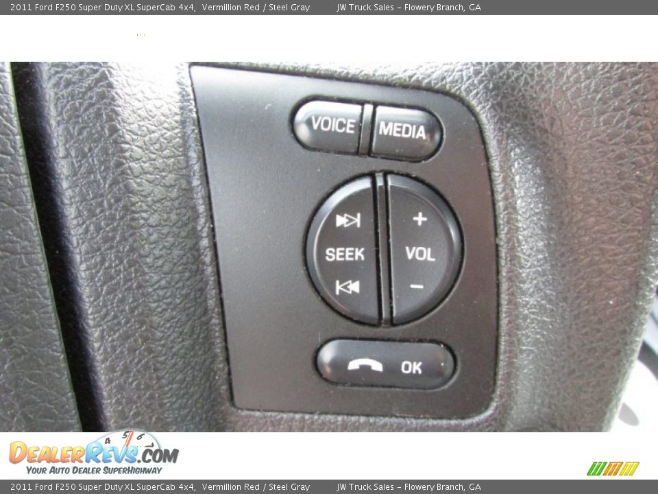 2011 Ford F250 Super Duty XL SuperCab 4x4 Vermillion Red / Steel Gray Photo #24