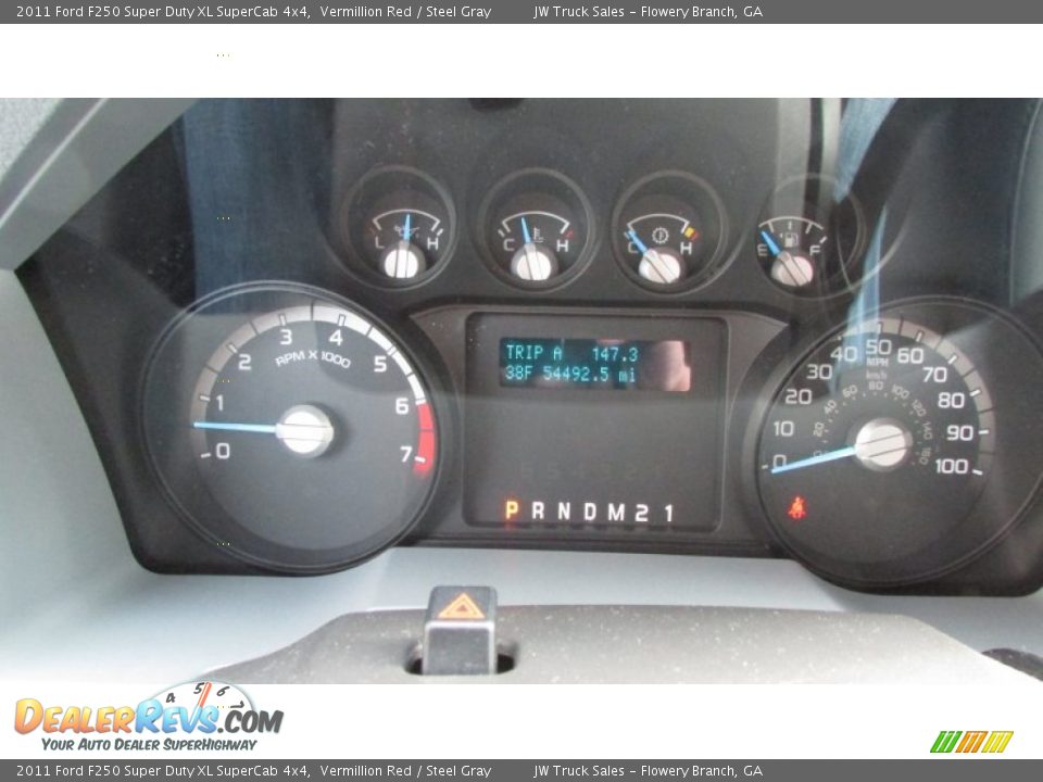 2011 Ford F250 Super Duty XL SuperCab 4x4 Vermillion Red / Steel Gray Photo #26