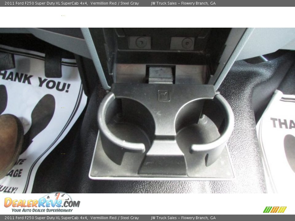 2011 Ford F250 Super Duty XL SuperCab 4x4 Vermillion Red / Steel Gray Photo #35