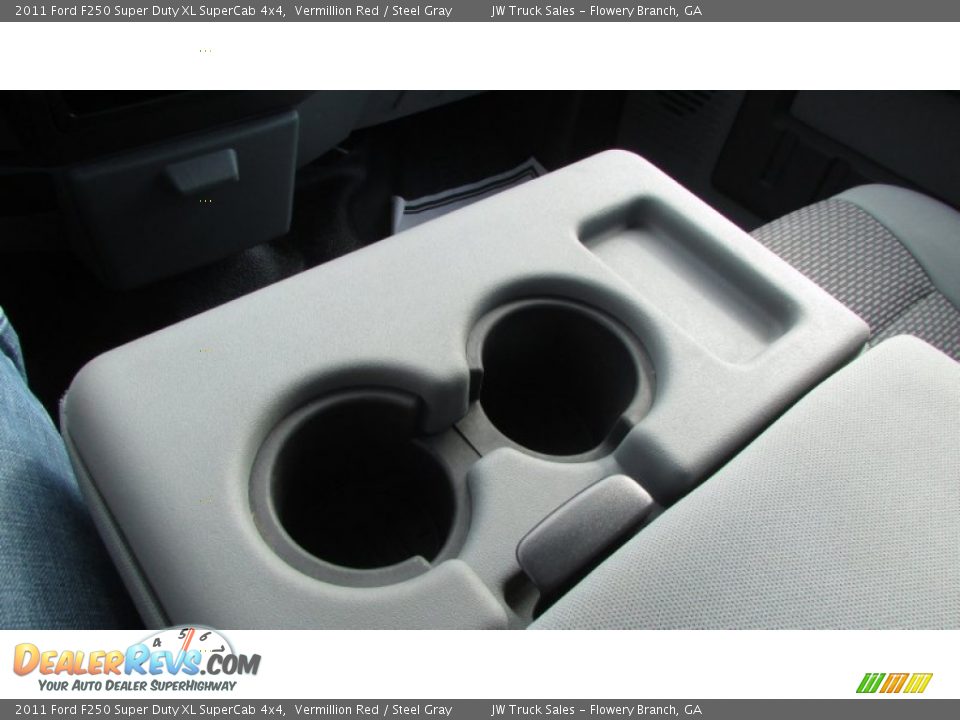 2011 Ford F250 Super Duty XL SuperCab 4x4 Vermillion Red / Steel Gray Photo #36