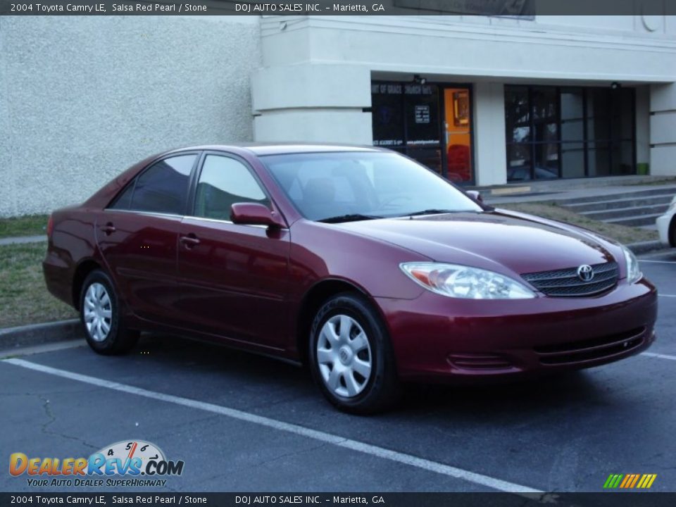 2004 Toyota Camry LE Salsa Red Pearl / Stone Photo #4