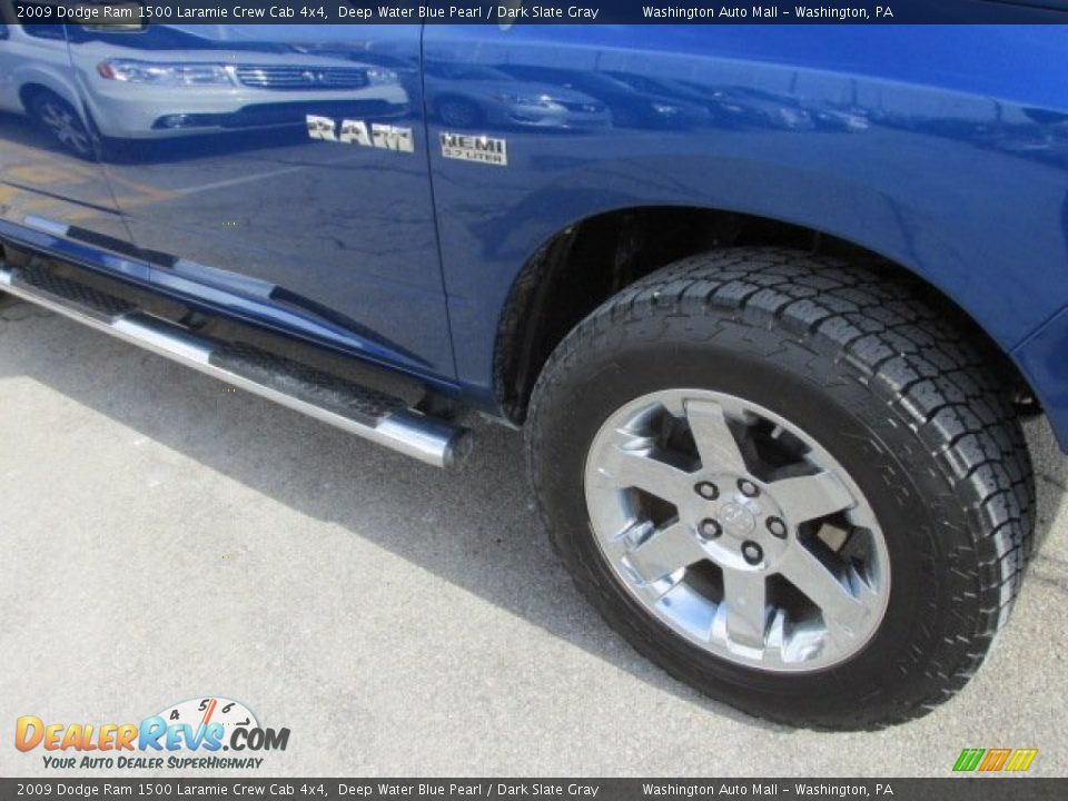 2009 Dodge Ram 1500 Laramie Crew Cab 4x4 Deep Water Blue Pearl / Dark Slate Gray Photo #3