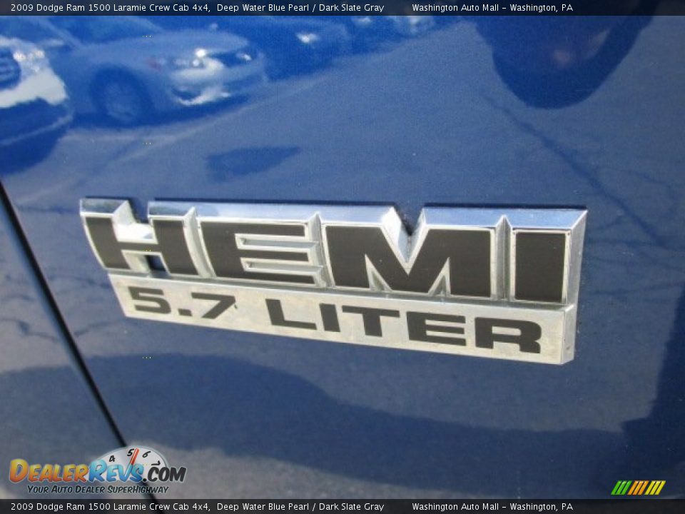 2009 Dodge Ram 1500 Laramie Crew Cab 4x4 Deep Water Blue Pearl / Dark Slate Gray Photo #4