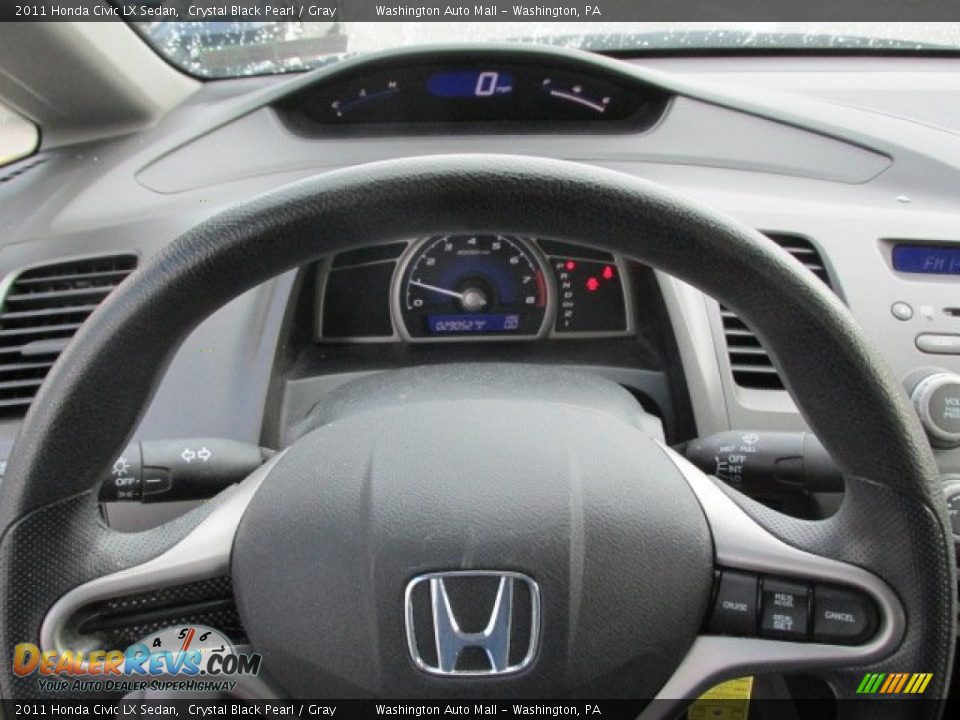 2011 Honda Civic LX Sedan Crystal Black Pearl / Gray Photo #16