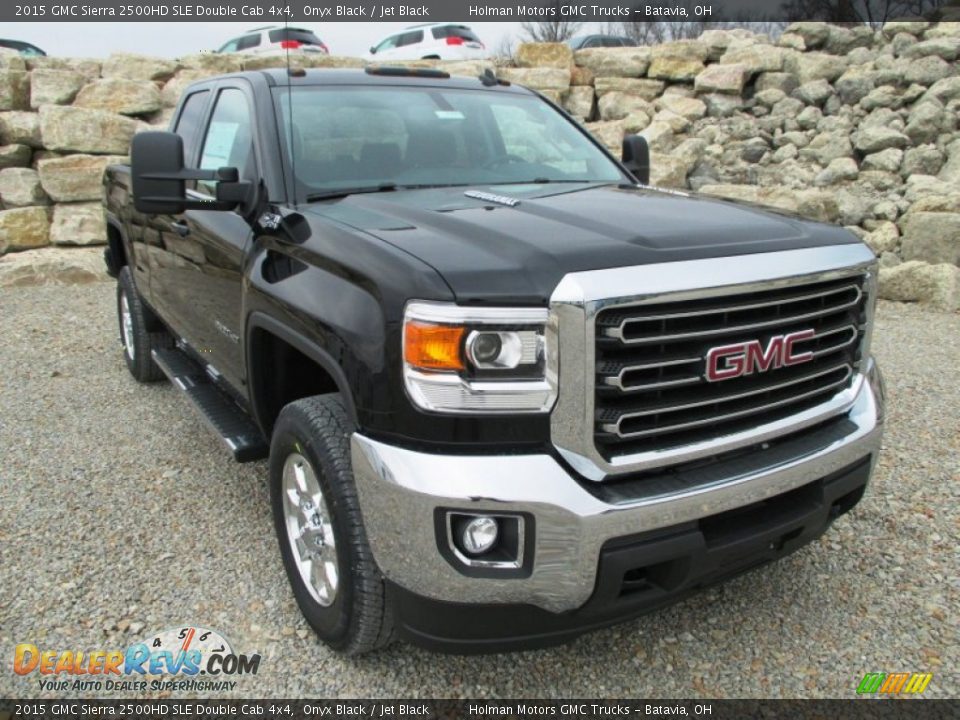 2015 GMC Sierra 2500HD SLE Double Cab 4x4 Onyx Black / Jet Black Photo #2