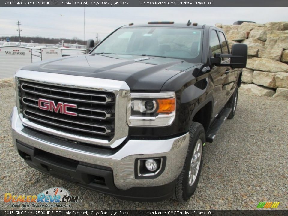 2015 GMC Sierra 2500HD SLE Double Cab 4x4 Onyx Black / Jet Black Photo #3