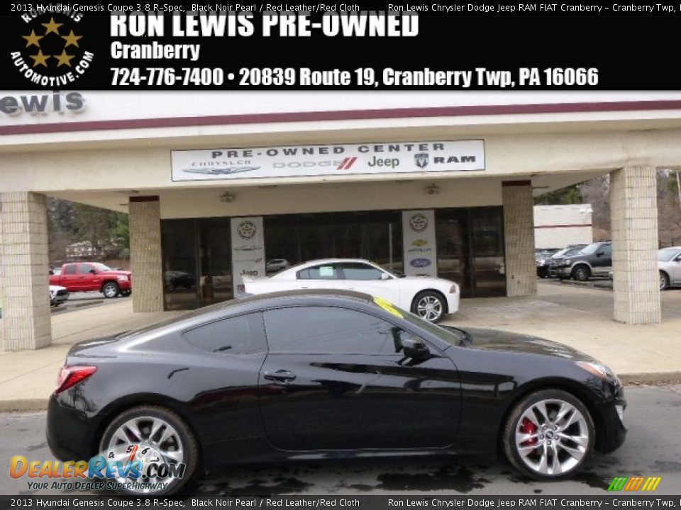 2013 Hyundai Genesis Coupe 3.8 R-Spec Black Noir Pearl / Red Leather/Red Cloth Photo #1