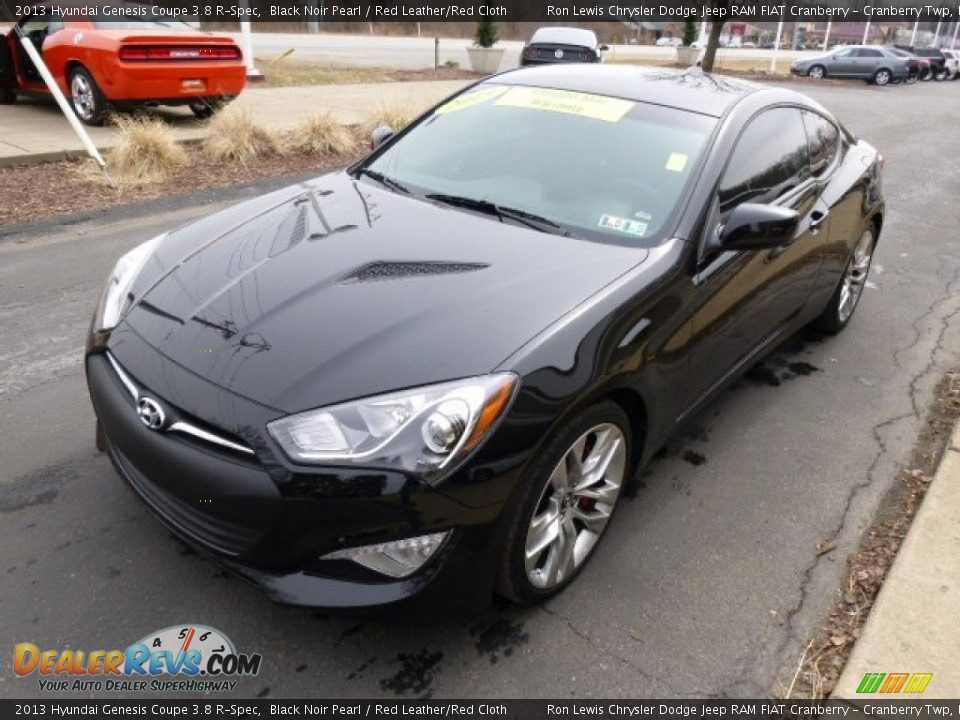 2013 Hyundai Genesis Coupe 3.8 R-Spec Black Noir Pearl / Red Leather/Red Cloth Photo #4