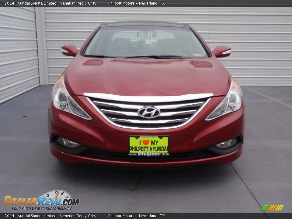 2014 Hyundai Sonata Limited Venetian Red / Gray Photo #9