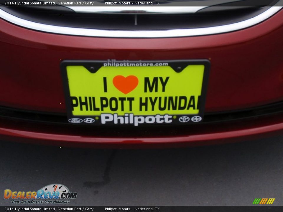2014 Hyundai Sonata Limited Venetian Red / Gray Photo #10