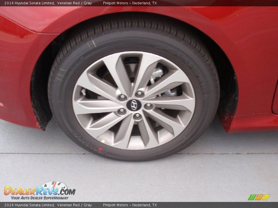 2014 Hyundai Sonata Limited Venetian Red / Gray Photo #14