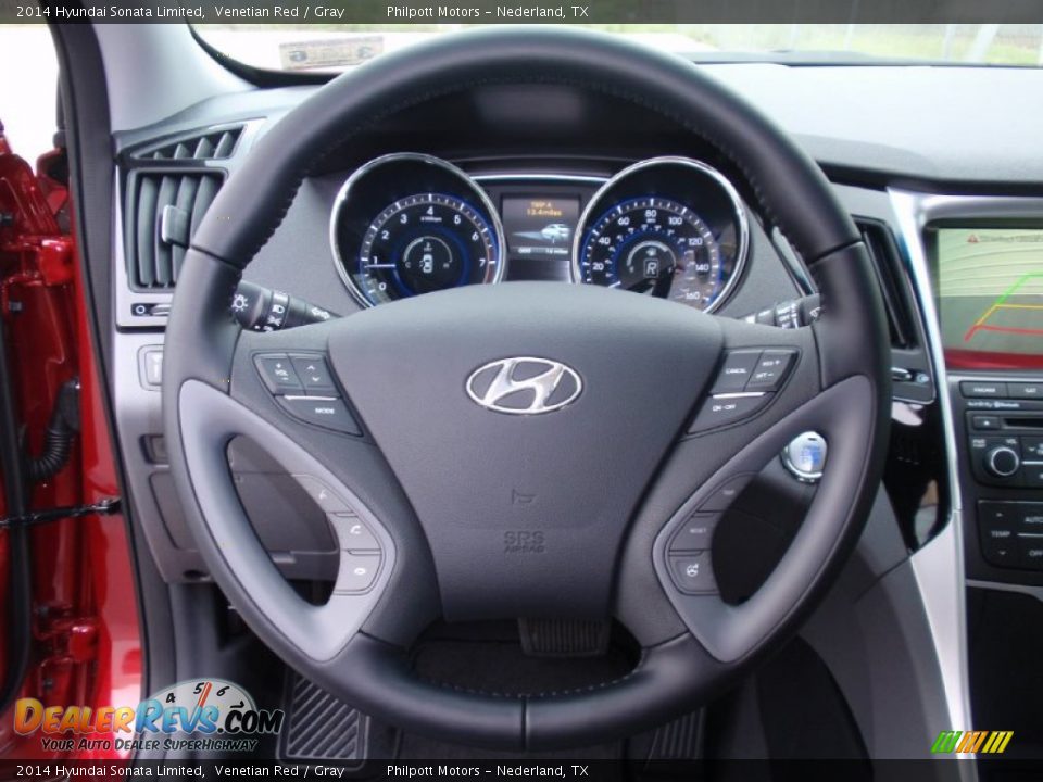 2014 Hyundai Sonata Limited Venetian Red / Gray Photo #34