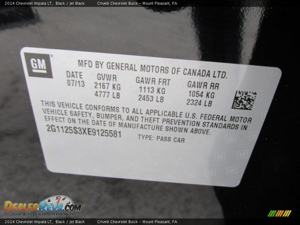2014 Chevrolet Impala LT Black / Jet Black Photo #28