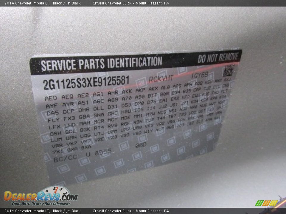 2014 Chevrolet Impala LT Black / Jet Black Photo #29