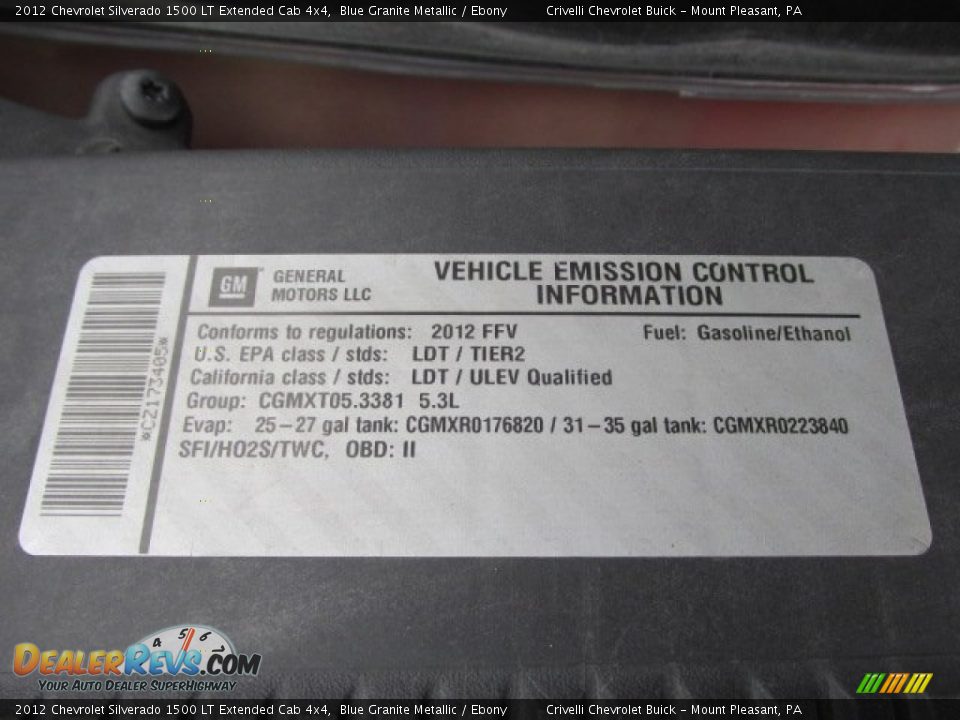 2012 Chevrolet Silverado 1500 LT Extended Cab 4x4 Blue Granite Metallic / Ebony Photo #14