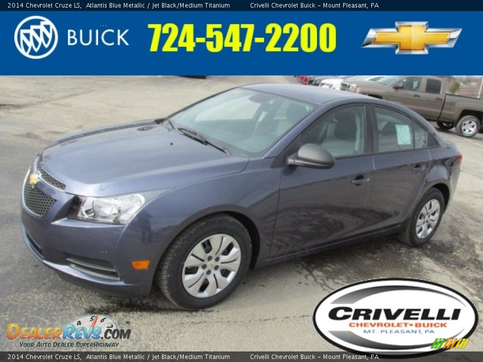 2014 Chevrolet Cruze LS Atlantis Blue Metallic / Jet Black/Medium Titanium Photo #1