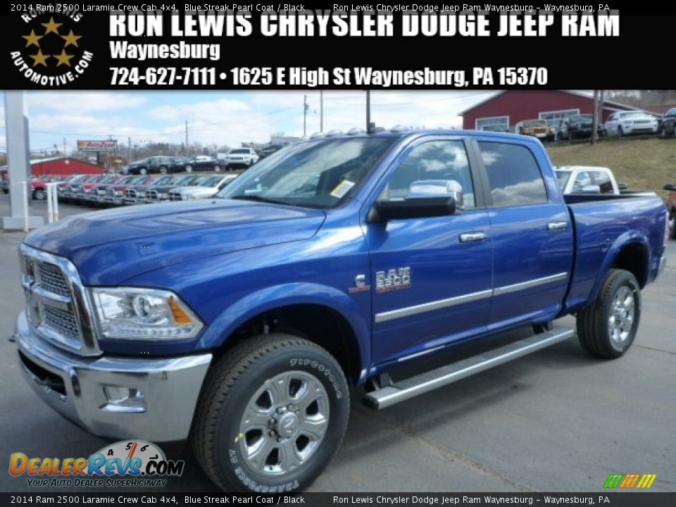 2014 Ram 2500 Laramie Crew Cab 4x4 Blue Streak Pearl Coat / Black Photo #1