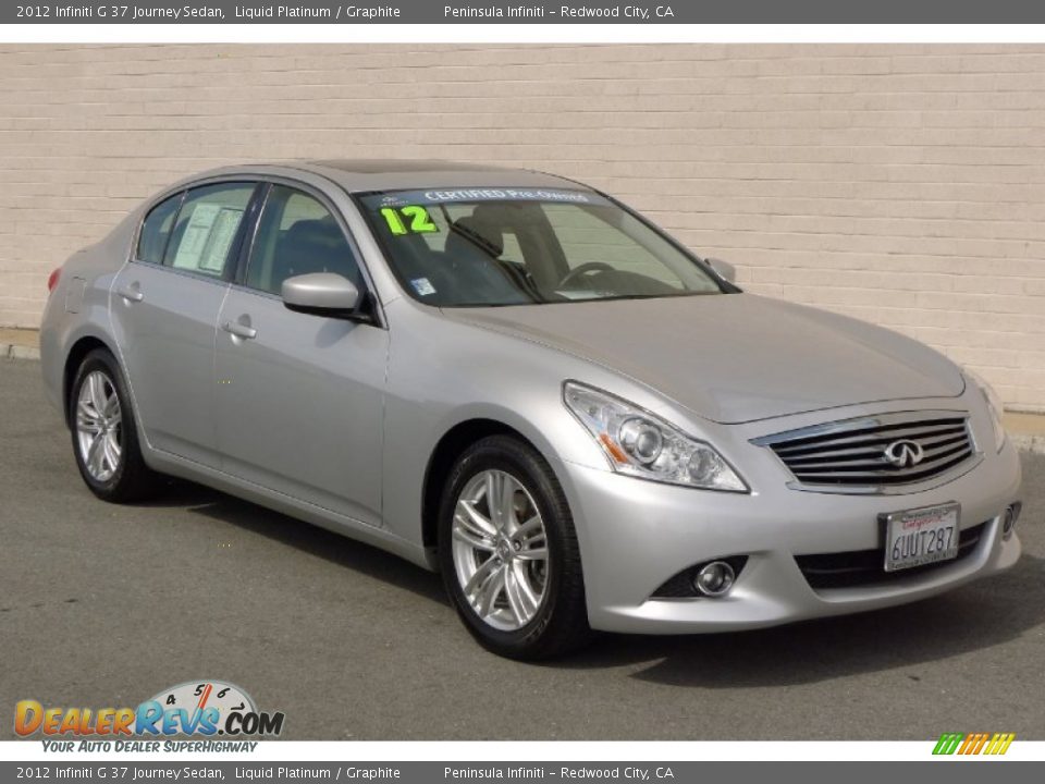 2012 Infiniti G 37 Journey Sedan Liquid Platinum / Graphite Photo #1