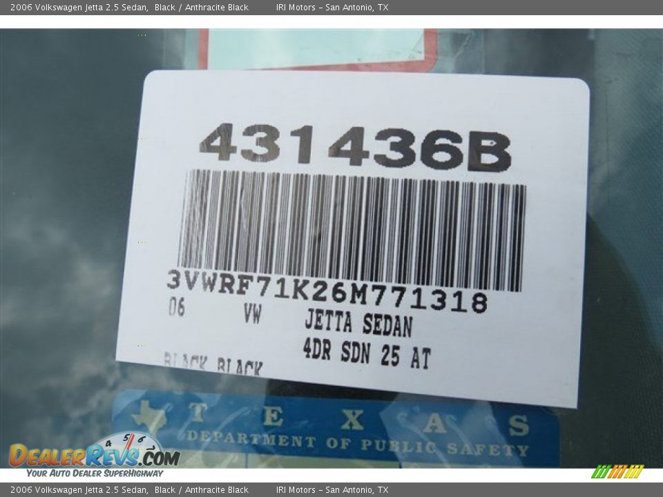 2006 Volkswagen Jetta 2.5 Sedan Black / Anthracite Black Photo #18
