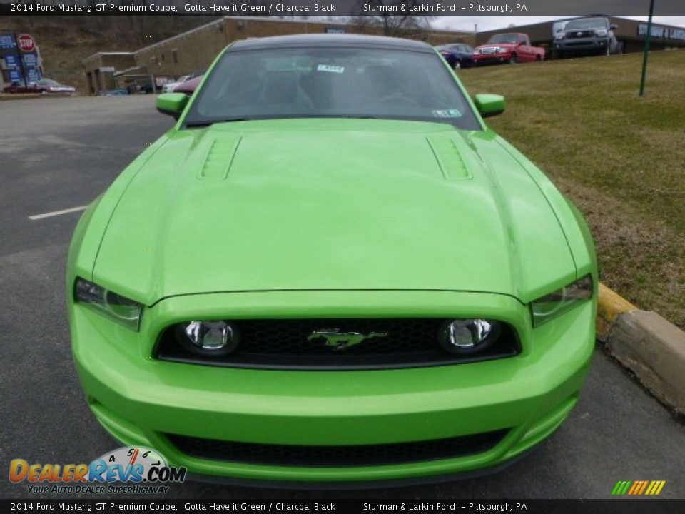 2014 Ford Mustang GT Premium Coupe Gotta Have it Green / Charcoal Black Photo #6