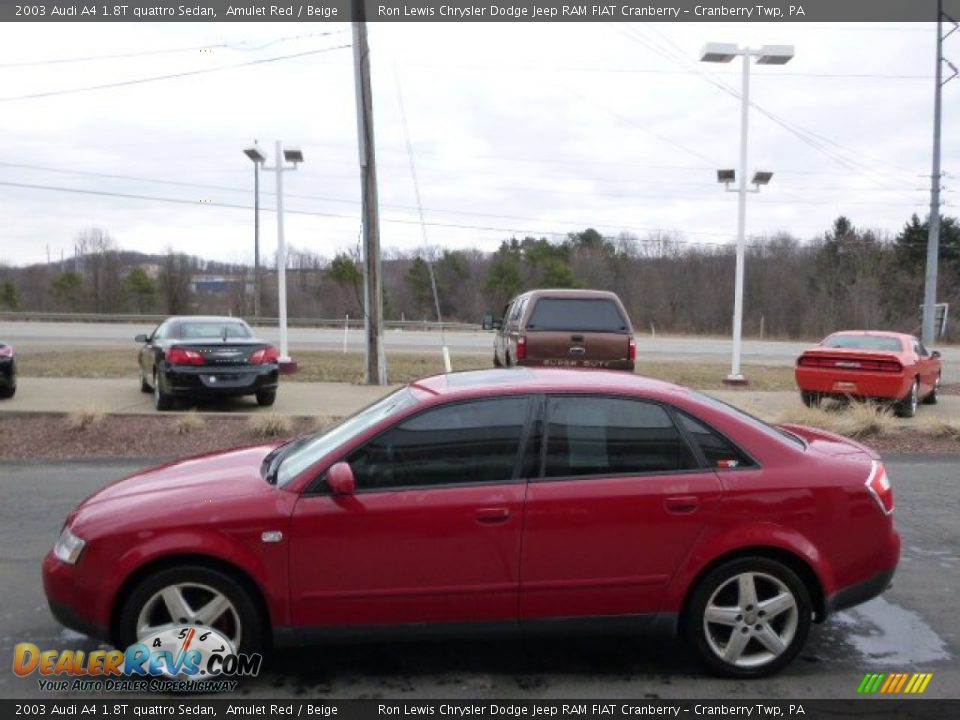 2003 Audi A4 1.8T quattro Sedan Amulet Red / Beige Photo #5