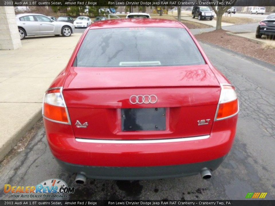 2003 Audi A4 1.8T quattro Sedan Amulet Red / Beige Photo #7