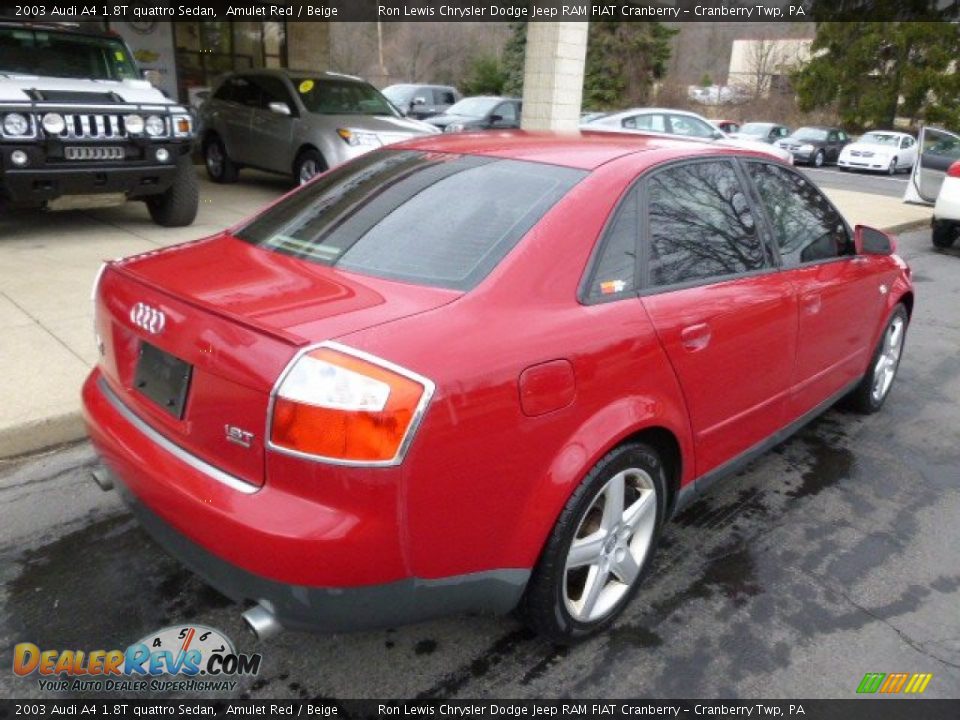 2003 Audi A4 1.8T quattro Sedan Amulet Red / Beige Photo #8