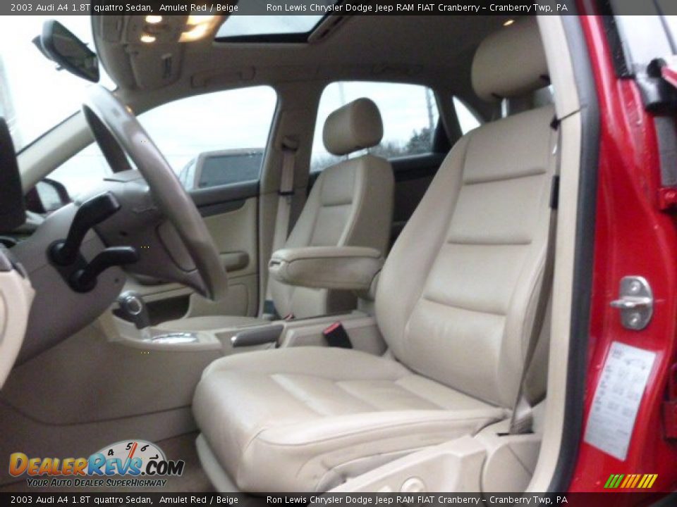 2003 Audi A4 1.8T quattro Sedan Amulet Red / Beige Photo #10