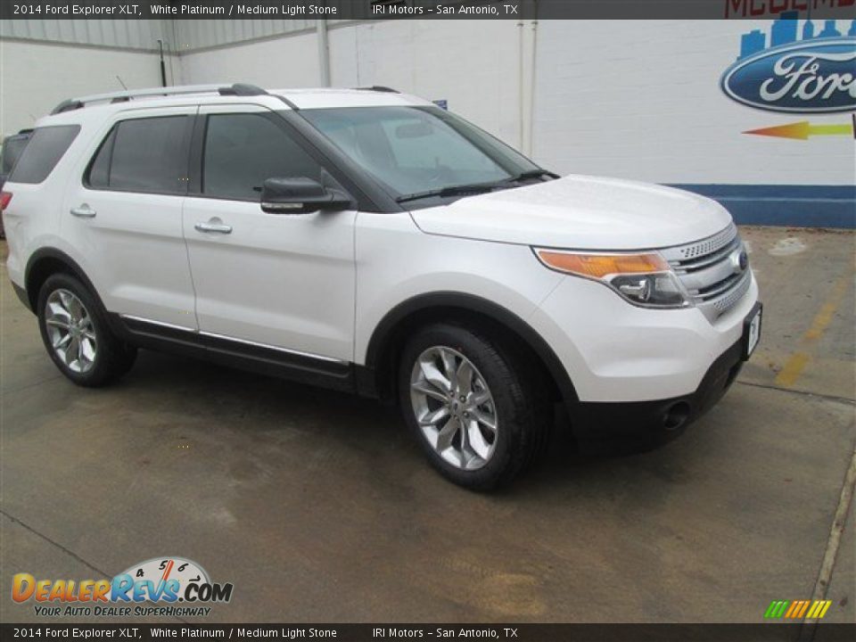 2014 Ford Explorer XLT White Platinum / Medium Light Stone Photo #5
