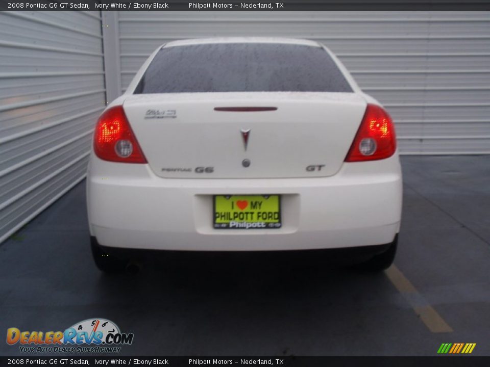 2008 Pontiac G6 GT Sedan Ivory White / Ebony Black Photo #5