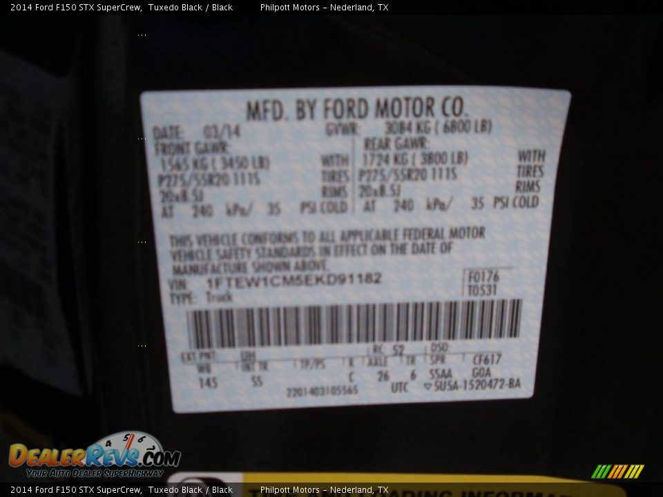 2014 Ford F150 STX SuperCrew Tuxedo Black / Black Photo #34